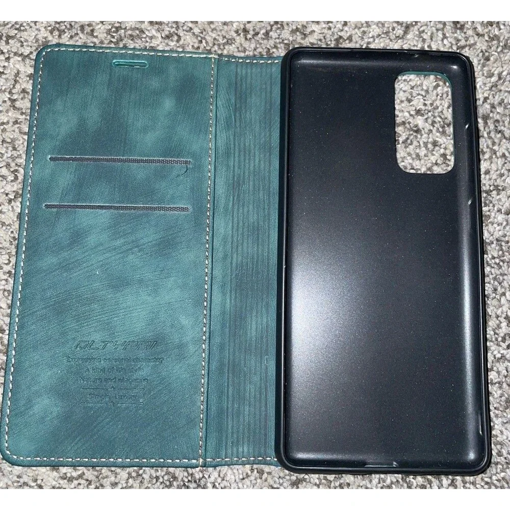 Samsung Galaxy S20 FE Wallet Case QLTYPRI Leather Flip Folio Detachable Teal